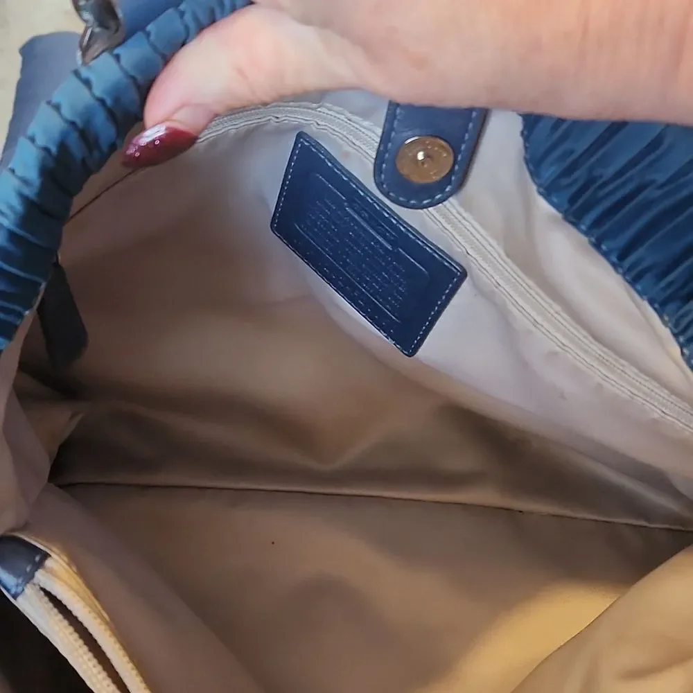 Coach Ashley Navy Textured Bag